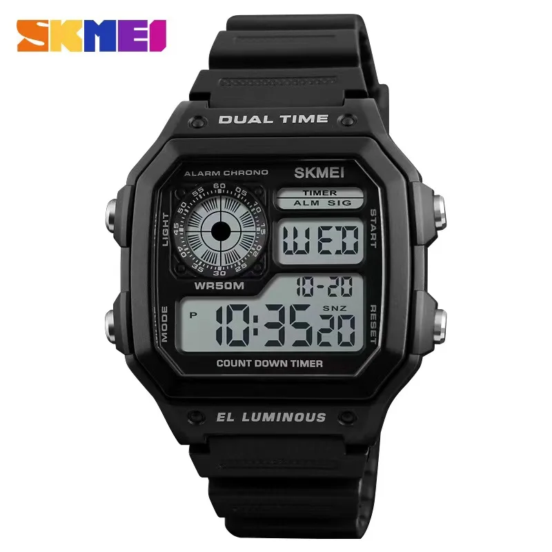 

SKMEI 1299 Fashion Sports Men Watch Strap Waterproof Electronic Watches Reloj Relogio Masculino Military Male Digital Wristwatch