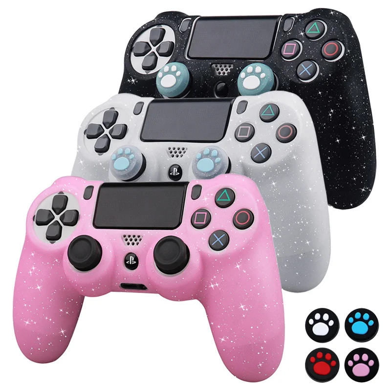 

Spangle Glittery Soft Silicone Protective Cases For PS4 Game Controller Skin Gamepad Joystick Case Cover for PLAYSTATION4 Case