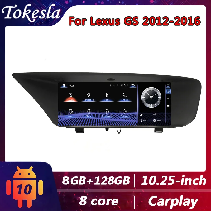 

Tokesla For Lexus GS Multimedia Dvd Players Android Auto Car Radio Touch Screen Stereo Receiver 2 Din Carplay Gps Navigation 4G