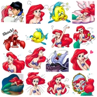 custom the little mermaid disney stripes heat sensitive patches applique thermo sticker on clothes iron on transfers for clothes