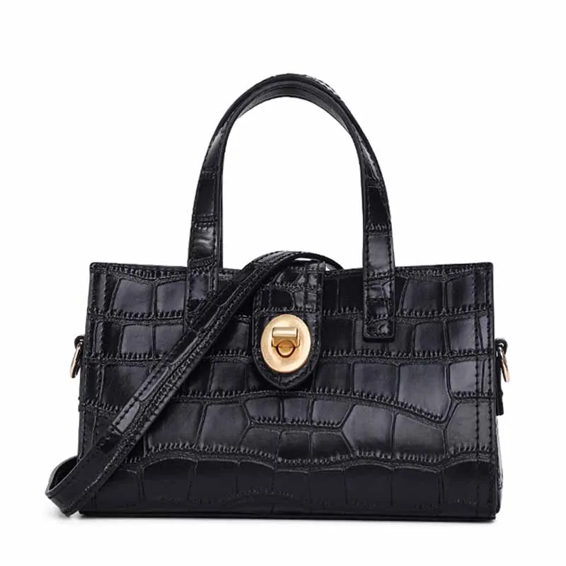 

Кожаная женская сумка, роскошная сумка, новинка 2022, атмосферная дорожная сумка с крокодиловым узором, модная Высококачественная диагональн...