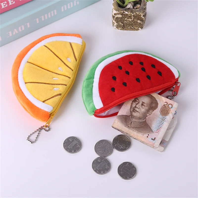 

Creative Watermelon Plush Coin Purse Kawaii Pencilcase School Pen Case Bag Supplies Lipstick Bag Data Line Storage Bag Wallet