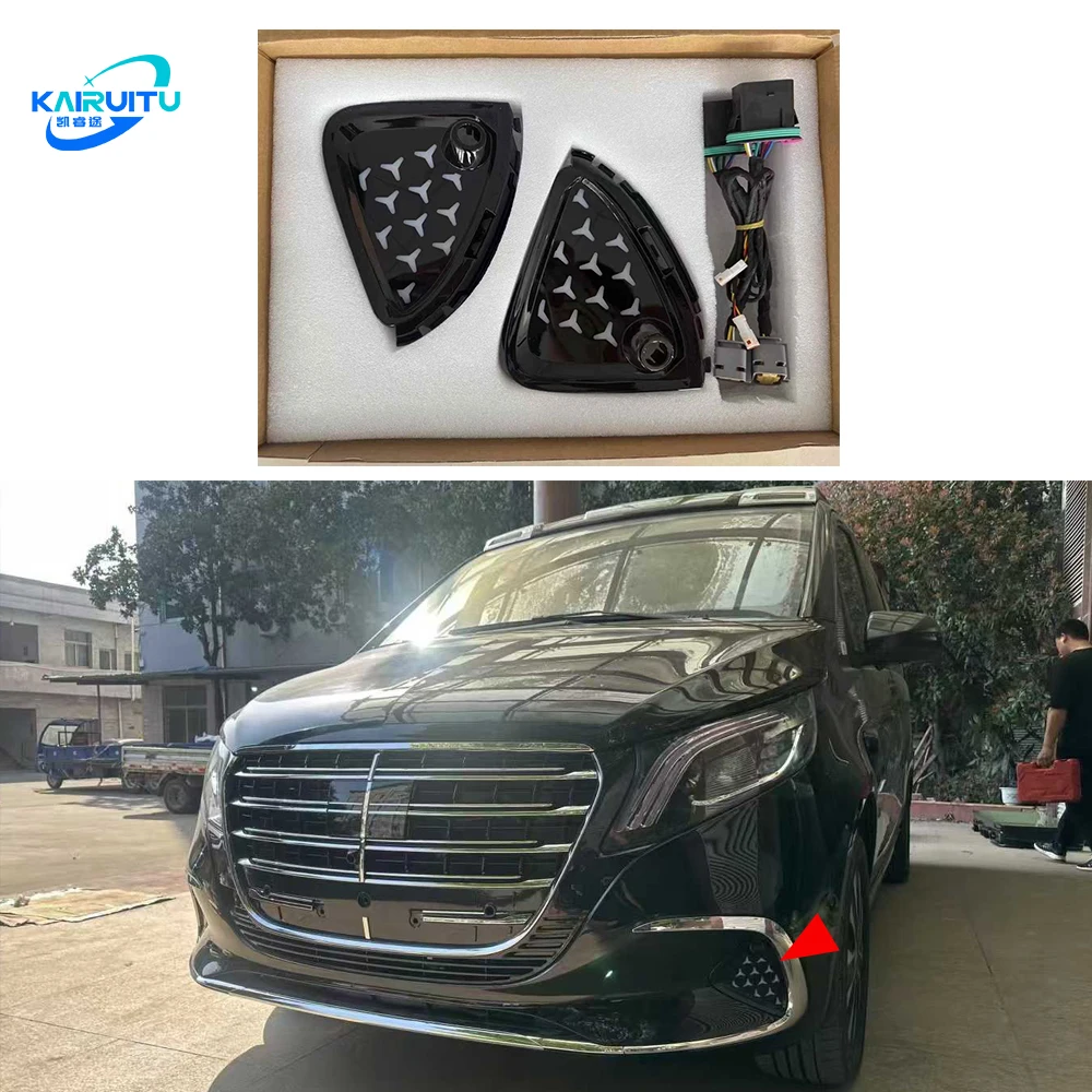 Фото 2 шт. светодиодные дневные ходовые огни (ДХО) для Mercedes-Benz V-Class W448 V300 V300L 2025 года, автомобильные аксессуары, 12В, противотуманные фары №1