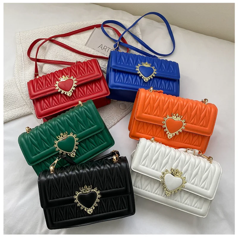 

New Fashion PU Leather Shoulder Messenger Bags for Women Solid Color Designer Handbag Brand Female Crossbody Bags Bolsa Feminina