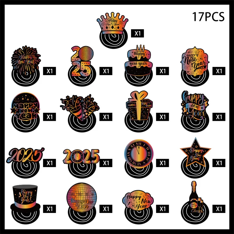 17 шт. подвесные завитки с Новым годом украшения для вечеринок на Новый год 2025 года