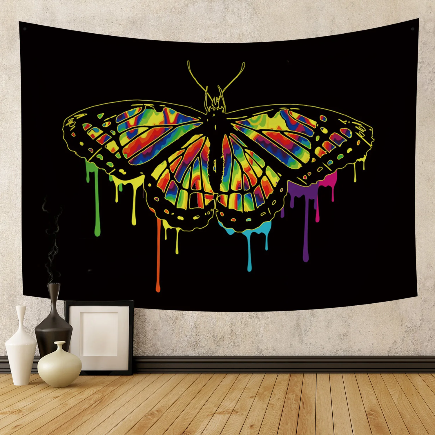 Настенный гобелен с изображением бабочки моли цветов черепа для дома гостиной |