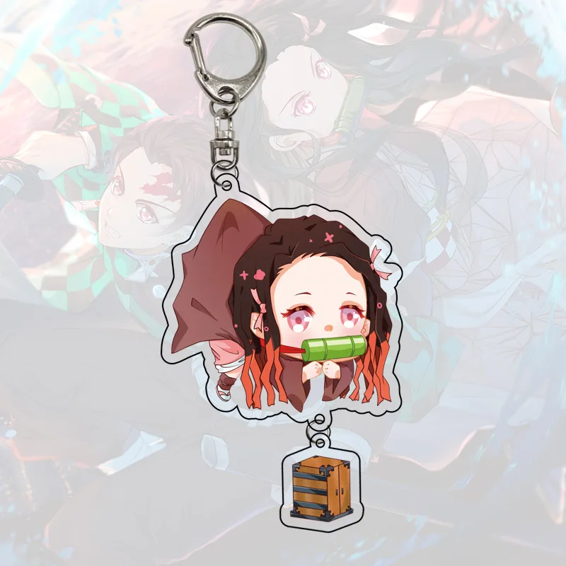 

Anime Demon Slayer Figure Keychain Acrylic Kimetsu no Yaiba Blade of Ghost Key Chain Cartoon Keyring Jewelry Cosplay Model Gifts