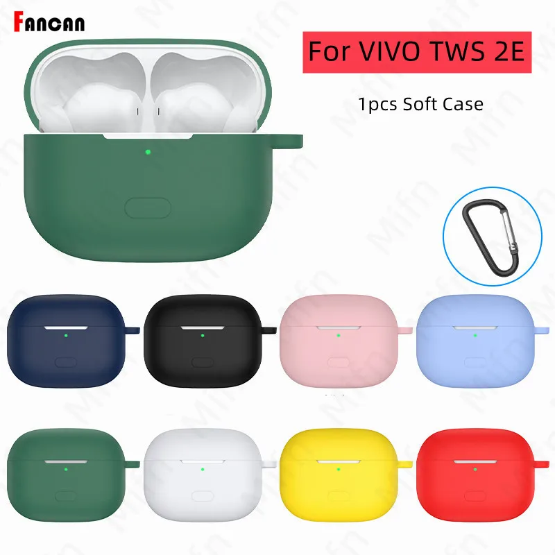 

1 шт. Мягкий силиконовый чехол для VIVO TWS 2/2e True Earbuds, кожаные аксессуары, чехол, водонепроницаемый чехол для VIVO TWS 2 с keychai