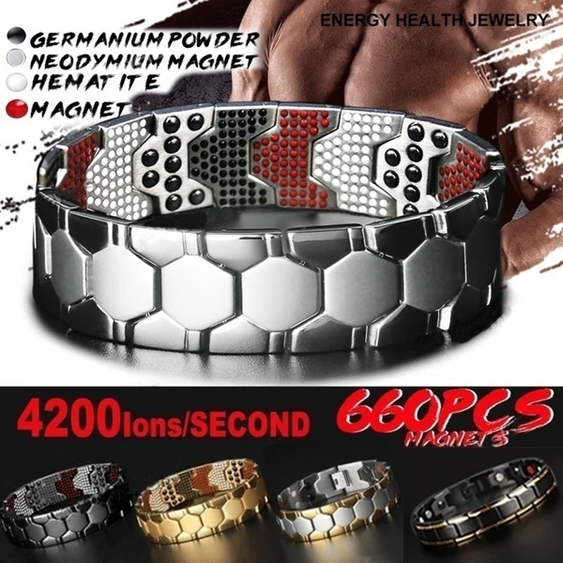 

New Magnetic Therapy Chain Link Bracelet for Women Men Health Care Energy Fashion Jewelry Fitness Weight Loss