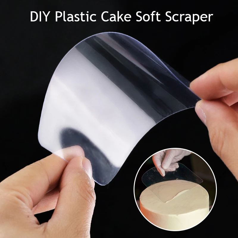 

DIY Plastic Cake Soft Scraper Fondant Mousse Cream Spatula Pastry Smooth Edge Cutter Cupcake Baking Decorating Kitchen Tools