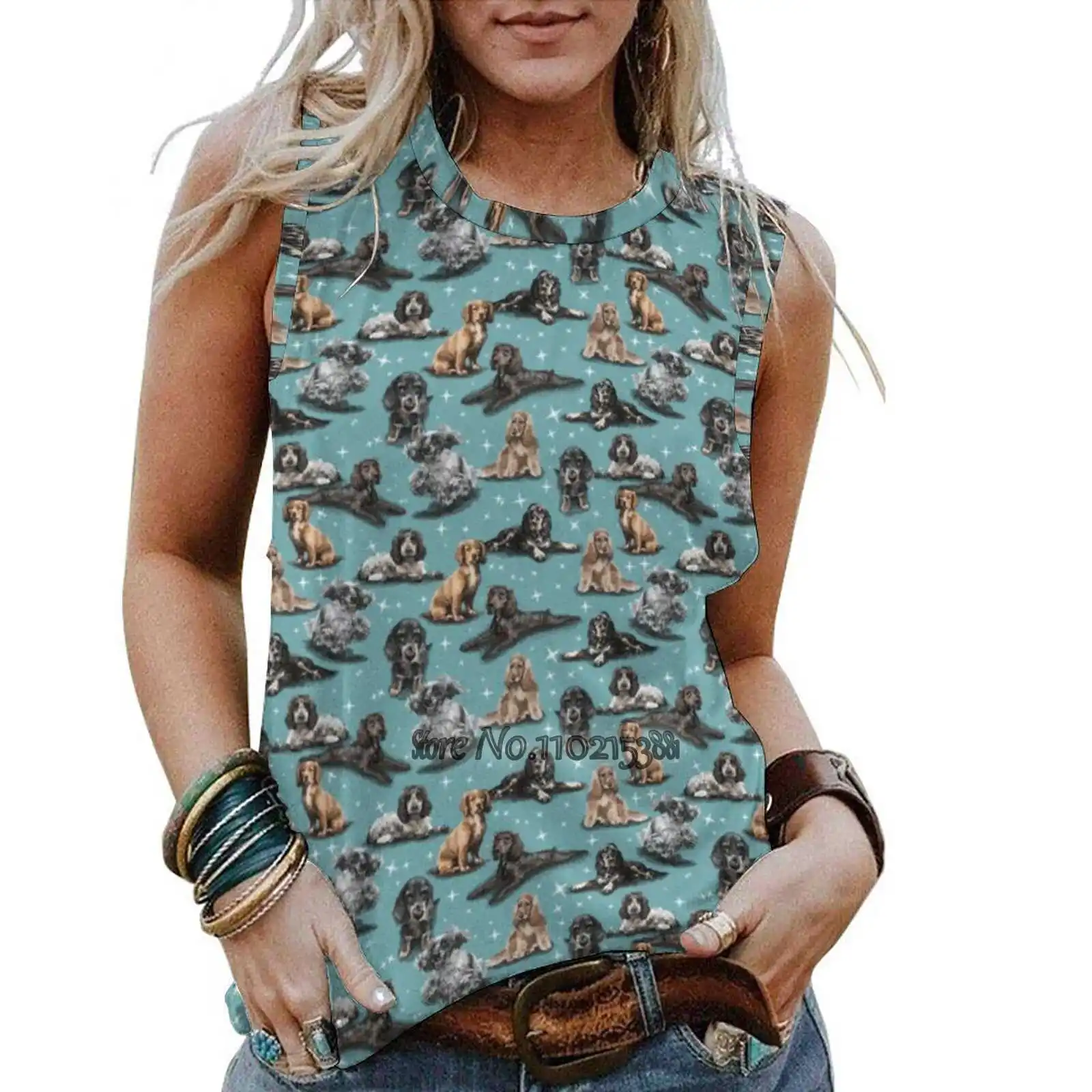 

The Cocker Spaniel Women Tank Camisole Fashion Loose Casual Vest Sexy Tank Top Girls T-Shirt Cocker Spaniel Springer Spaniels