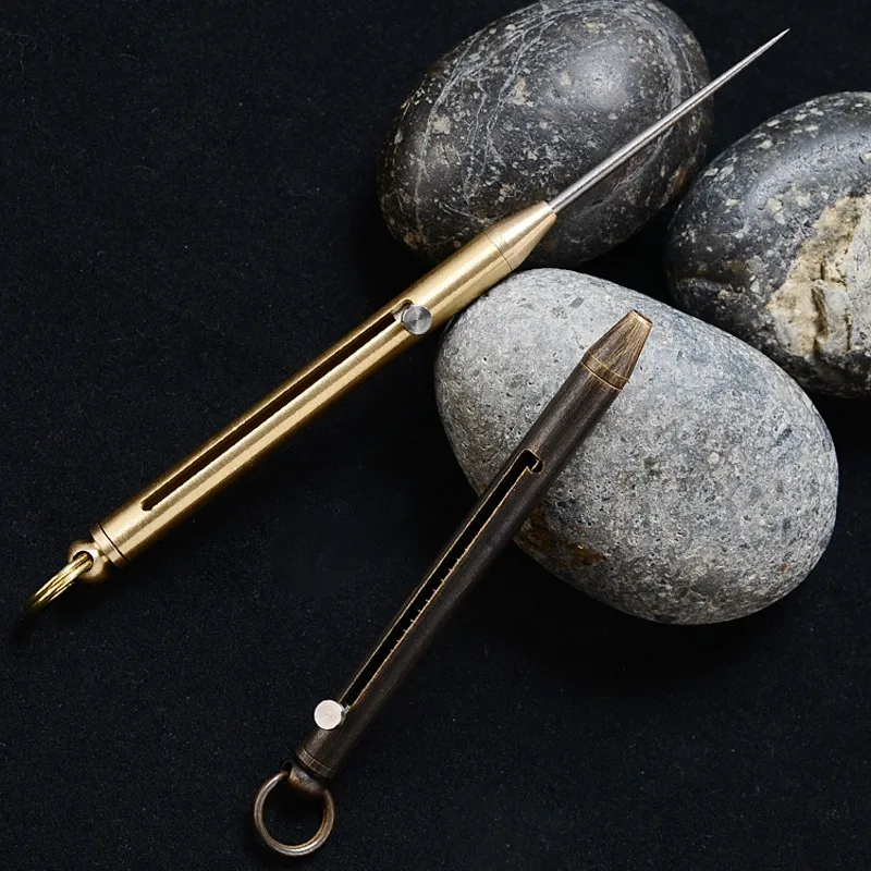 

Скрытое Латунное оружие для женщин, выдвижная зубочистка с защитой от волков, самообороны, с шипами, с ручкой