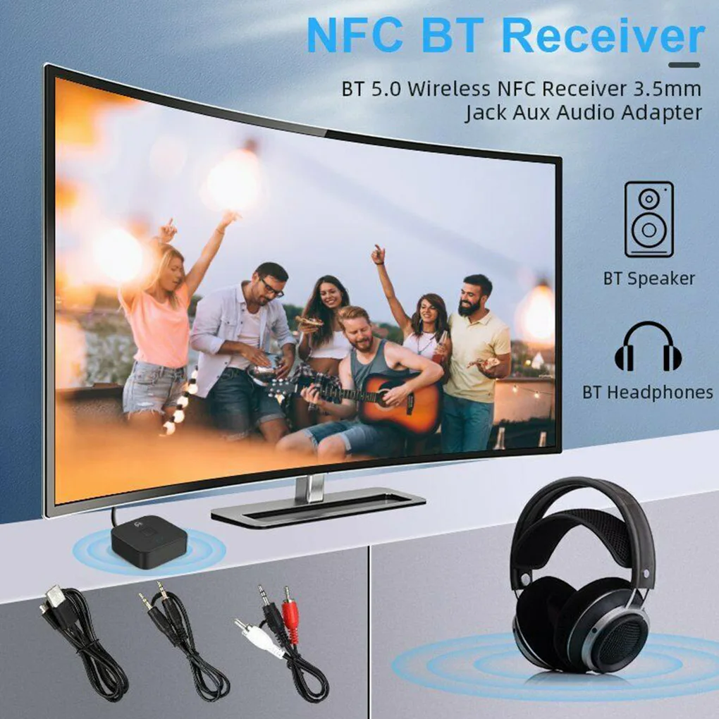 

ABS Audio Receiver Detachable USB Power 3.5mm 2RCA Wireless Transmitter Television Headphone Adapter Converter