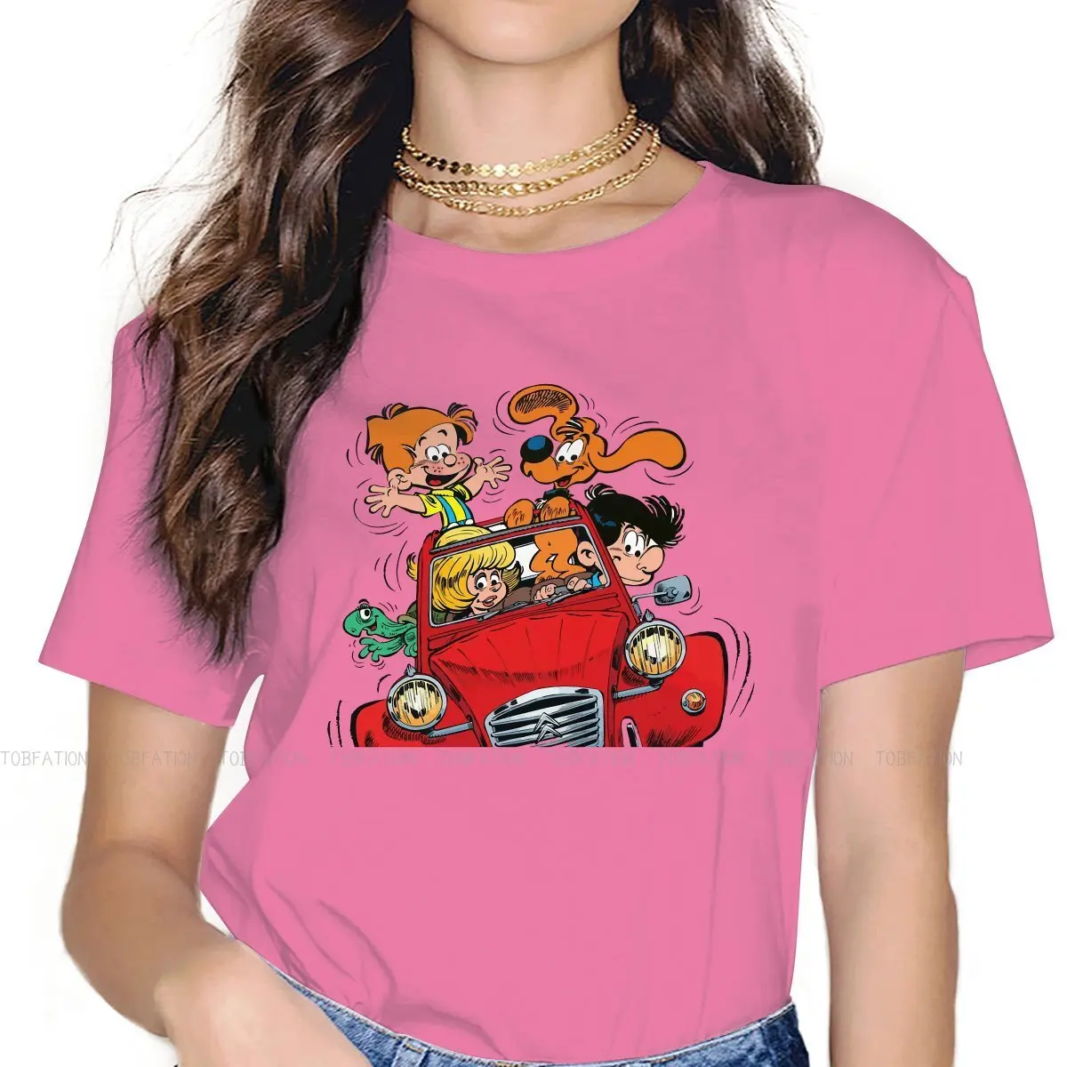 

Boule et Bill Classic French Comic TShirt for Woman Girl Billy and Buddy in the Car Soft Leisure Tee T Shirt Novelty New Design