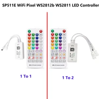 sp511e full color led wifi controller music app voice infrared remote control for ws2812b ws281 pixel addressable rgb led strip