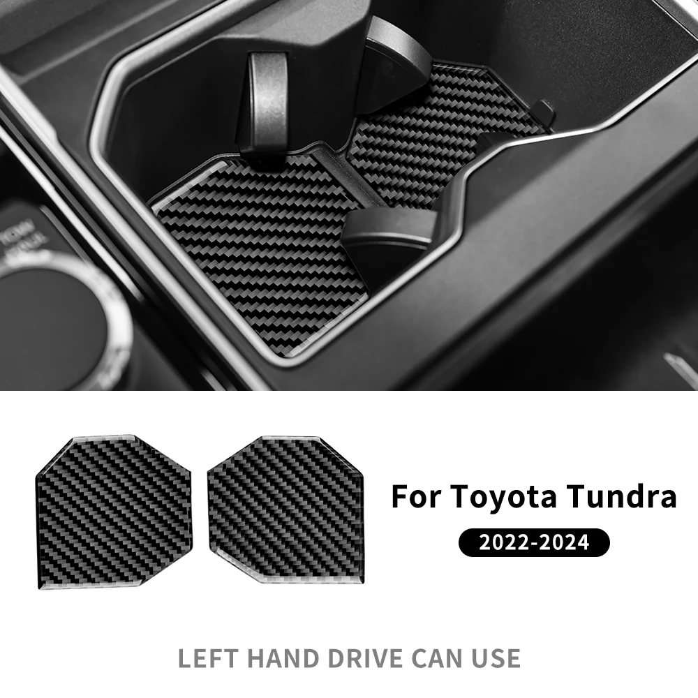

Настоящая мягкая наклейка из углеродного волокна для Toyota Tundra 2022 2023 2024 2025, автомобильная рамка для чашки с водой, внутренняя отделка, аксессуары с левым рулем