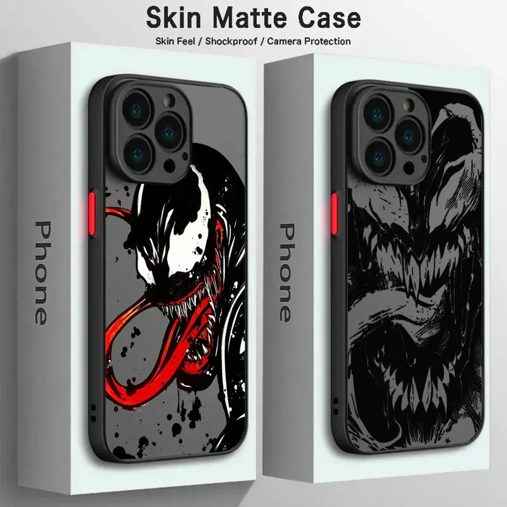 Матовый черный чехол с рисунком Веном Marvel для Xiaomi Redmi Note 12 11 10 10C 10X 9A 9T 9C 8 Pro Plus