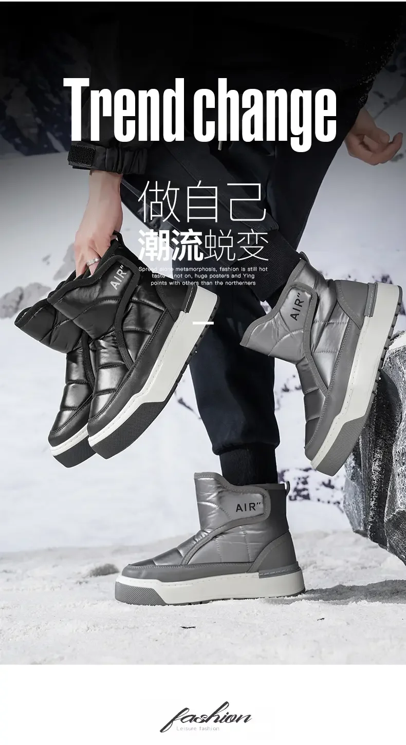 Ideal-H919 [Winter cotton thickened snow boots warm fashion shoes casual velvet boots]