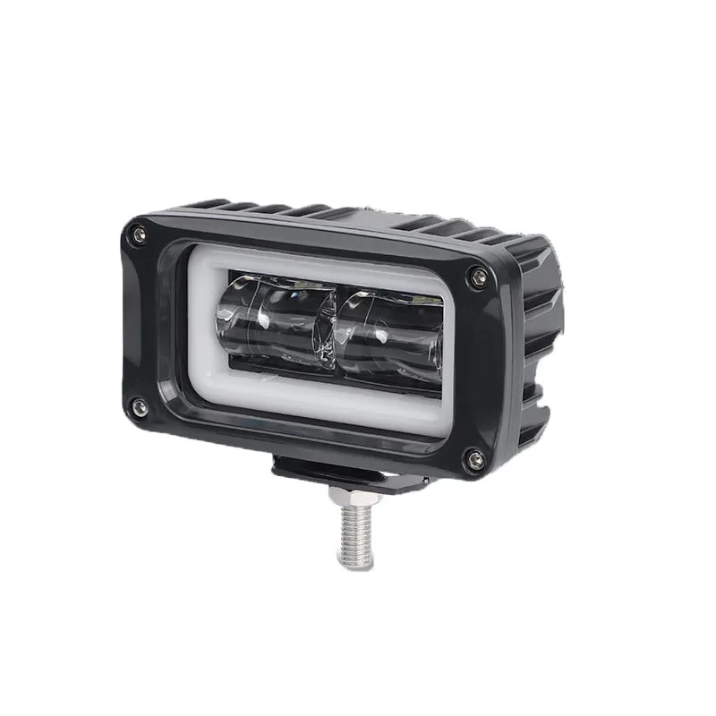 Светодиодные фонари 8D 4 дюйма, дополнительная противотуманная фара для внедорожников, с белыми глазками ангела для Jeep, грузовиков, скутеров, квадроциклов, UTV, УАЗ, внедорожников