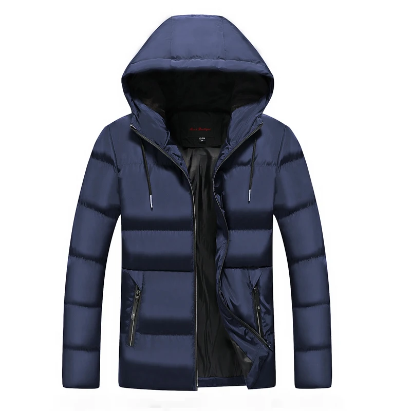 2022 New Winter Men's High-Quality Hand-Plugged Cotton Hooded Thickened Short Cotton Coat Men's Cotton Coat Casual Down Jacket