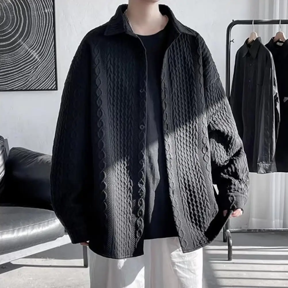 

Модные однотонные однобортные куртки с длинным рукавом с узором для женщин, осенние свободные рубашки в Корейском стиле, пальто chaquetas