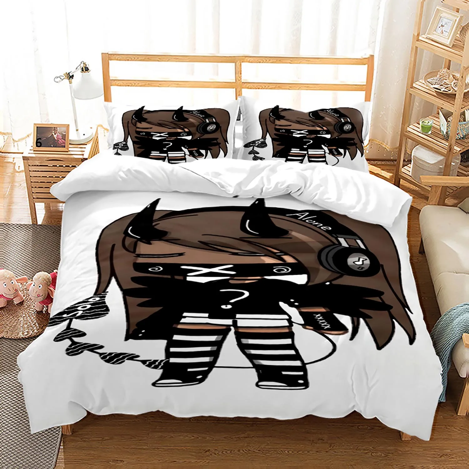 

New Gacha Life Bedding Set Single Twin Full Queen King Size Gacha Life Bed Set Aldult Kid Bedroom Duvetcover Sets 006