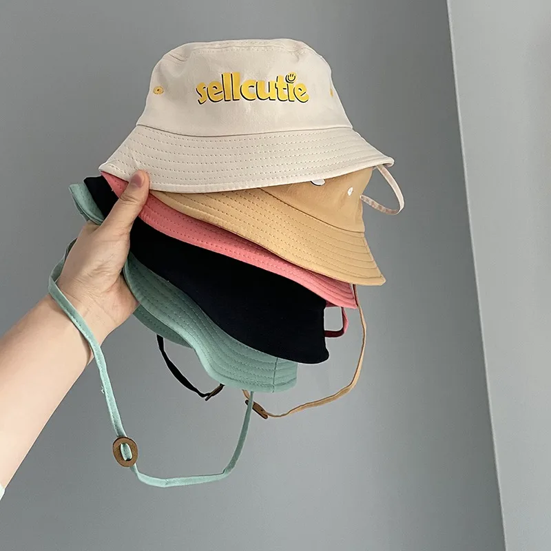 

Spring Summer Panama Baby Girls Hats Letter Boys Fisherman Hat Baby Sun Hat Outdoor Bucket Cap
