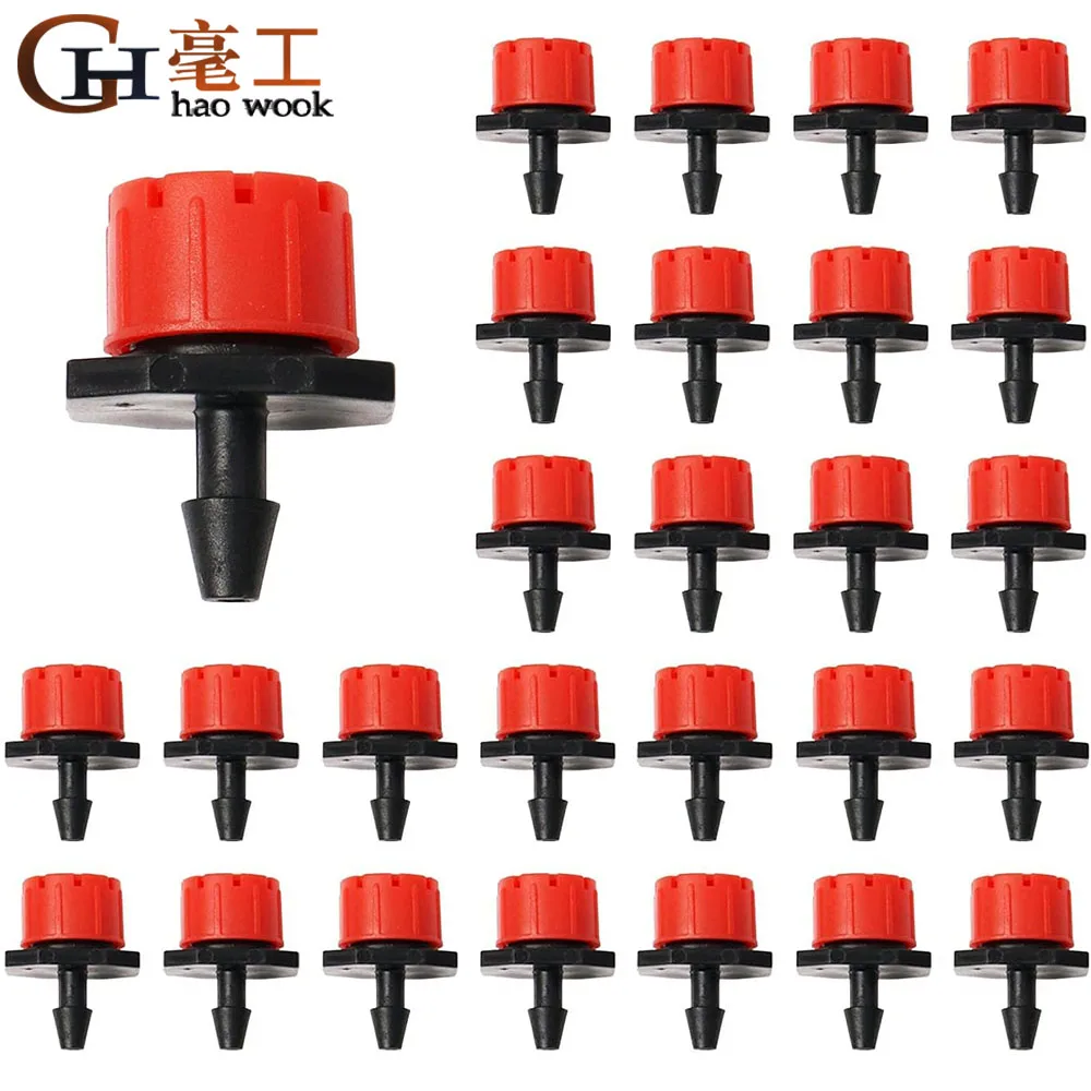 5-50Pcs Red Adjustable Irrigation Drippers Sprinklers 1/4'' Emitter Dripper Micro Drip Irrigation Sprinklers for Watering System