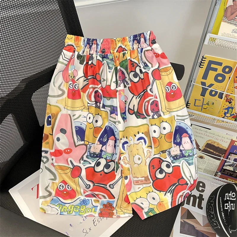 Шорты мужские с цветочным принтом тонкие Пляжные штаны из вискозы свободные