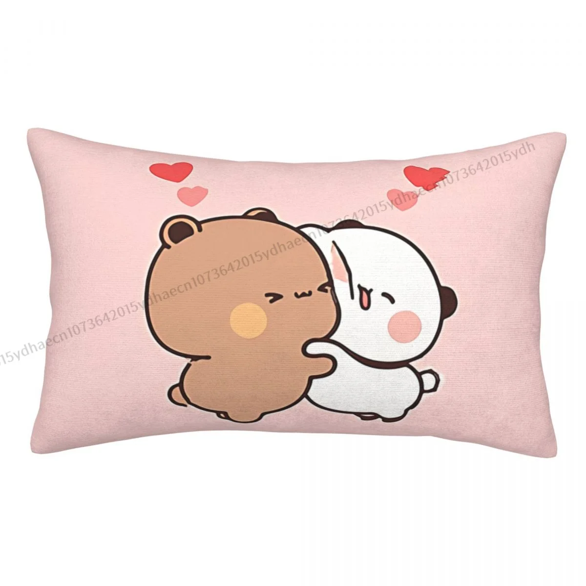 

Kiss Printed Pillow Case Panda And Brownie Mochi Bear Backpack Coussin Covers Breathable Home Decor Pillowcase