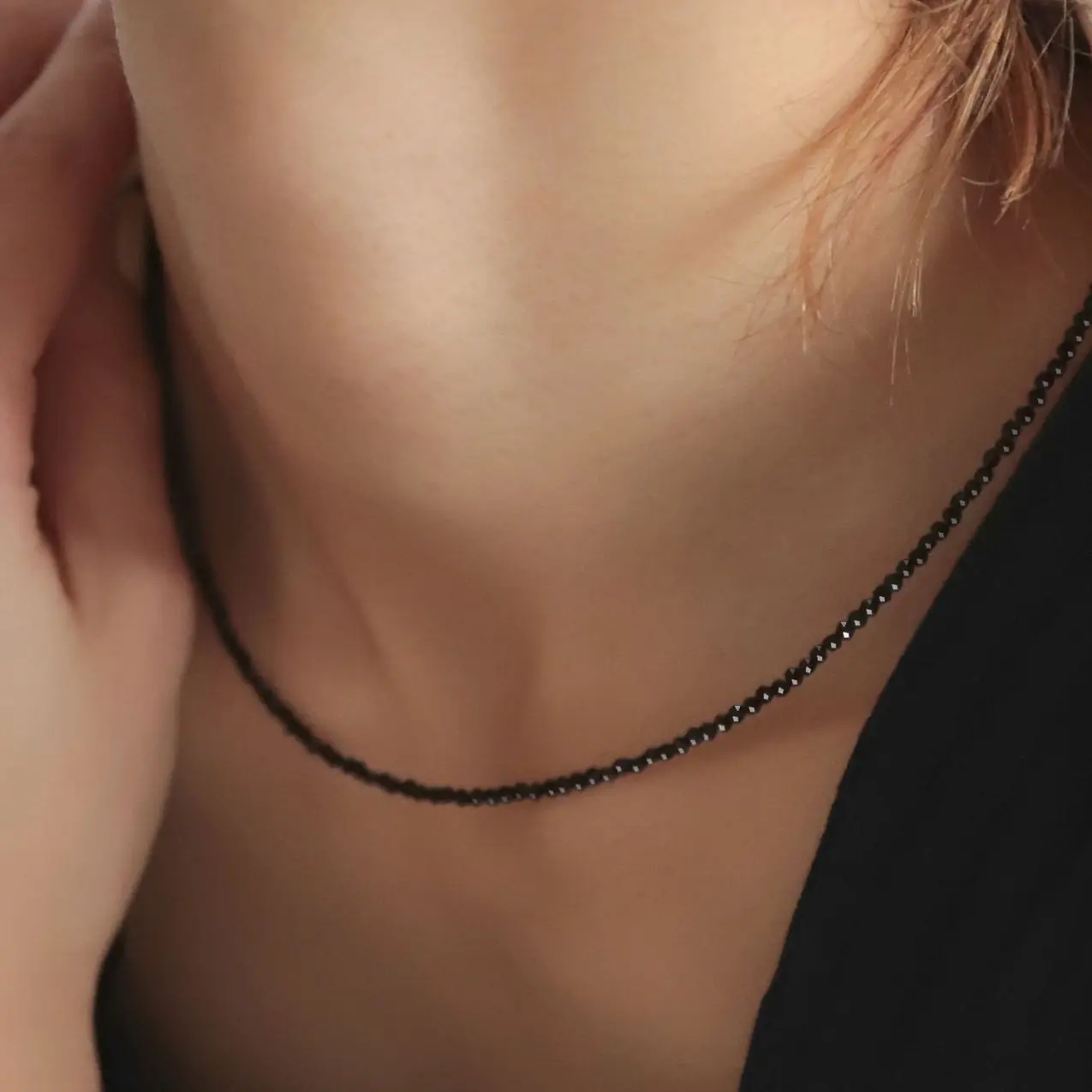 

Fashion Facted Gem Necklace Women Jewelry Natural Stone Choker Healing Tiny Beads Clavicle Chain Crystal Agates Necklace Female