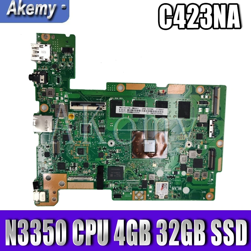 

Материнская плата для ноутбука C423NA 32 Гб SSD для Asus Chromebook C423NA C423N C423 N3350 CPU 4 Гб RAM оригинальная материнская плата 100% ТЕСТ ОК