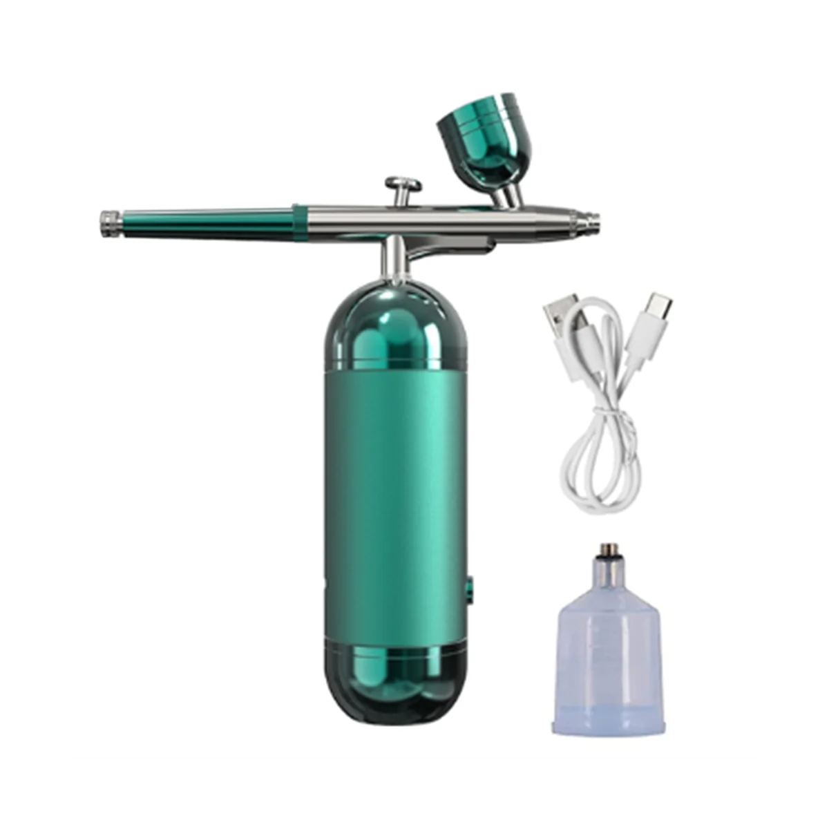 Portable Airbrush For Nails Cake Tattoo Makeup Paint Air Spray Tool Oxygen Injector Green