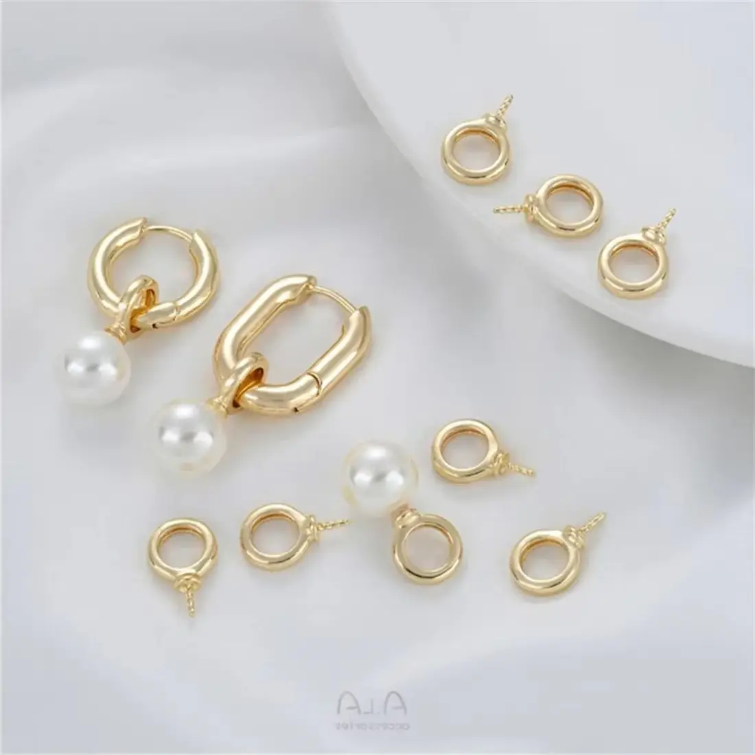 14-каратное золото держатель для жемчуга с большим отверстием в виде овечьего