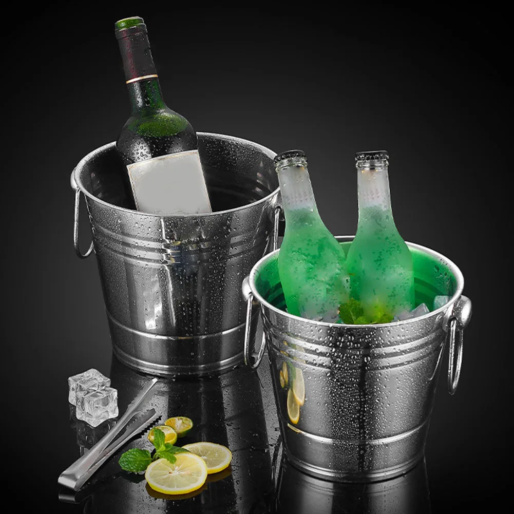 

1.5L Stainless Steel Ice Bucket Wine Champagne Wine Chiller Wine Bottle Cooler Champagne Beer Chiller Ice Barrel Barware
