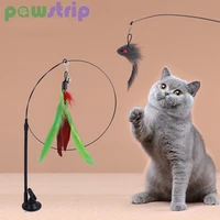 interactive cat toy funny simulation animals feather cat stick toys with bell kitten playing chase teaser wand toy cat supplies