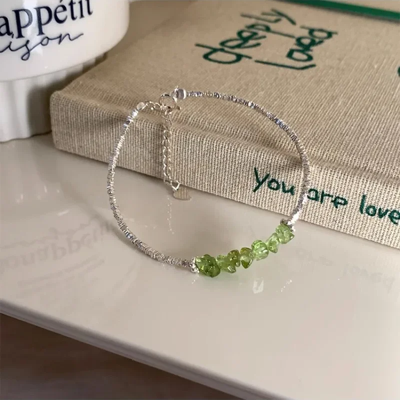 Sweetolive зеленый оливковый браслет с цирконом женский простой элегантный