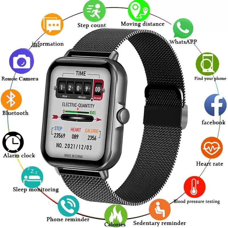 

2022 New Bluetooth Answer Call Smart Watch Men Full Touch Dial Call Fitness Tracker IP67 Waterproof Smartwatch men women +Box