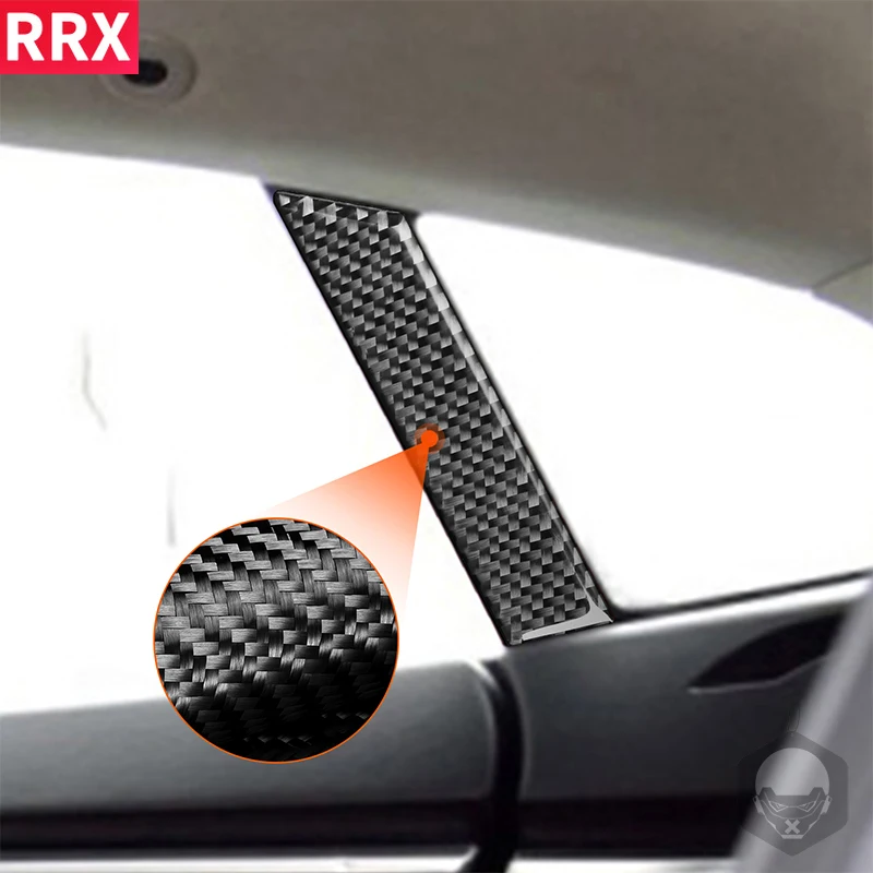 

RRX Rear Door Window Pillar Cover Trim Real Carbon Fiber Stickers For Tesla Model S 2012-2020 Car Interior Styling Accessories