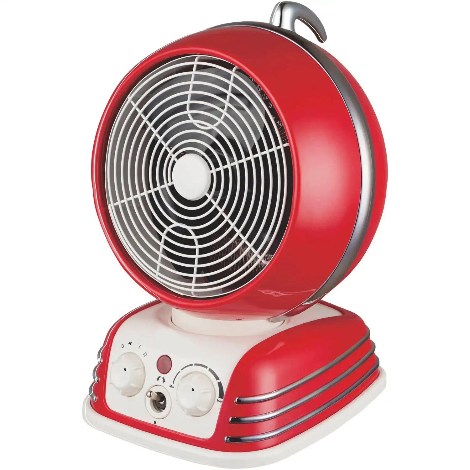 

Retro Design Oscillating Fan Heater, Red