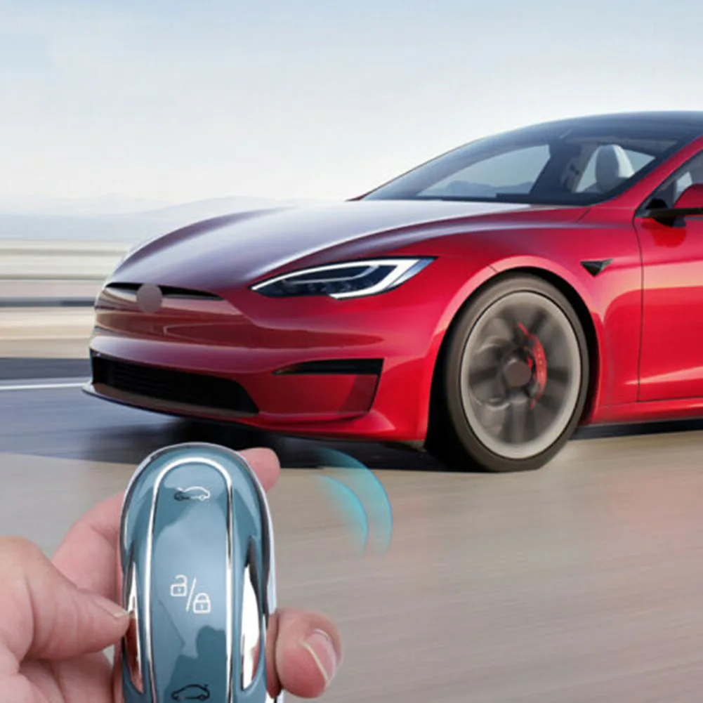 

1 Piece Of Key Case With Keychain For Tesla Model S Model 3 Key Case Cover Fully Protect Your Smart Key From Scratches