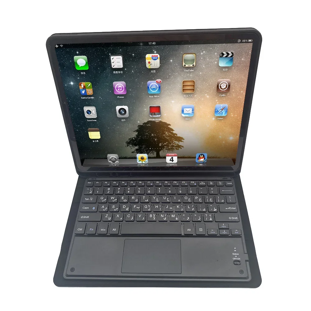 Съемный чехол с арабской сенсорной панелью и беспроводной клавиатурой для iPad Pro 11