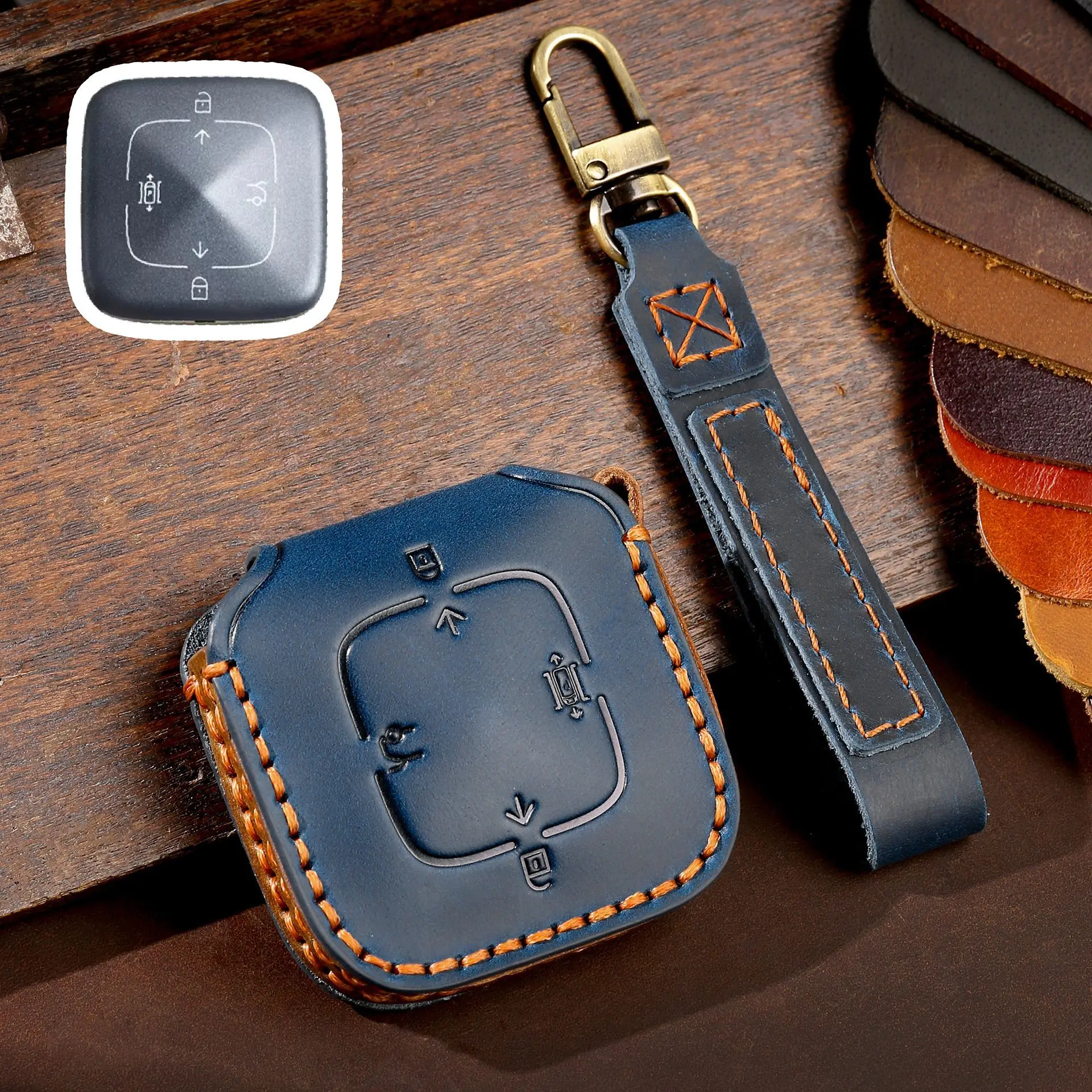 

Кожаный Автомобильный брелок для ключей, чехол для Брелока Для ZEEKR X 001 009 2022 2023, аксессуары, 4 8 Bottons, брелок для ключей