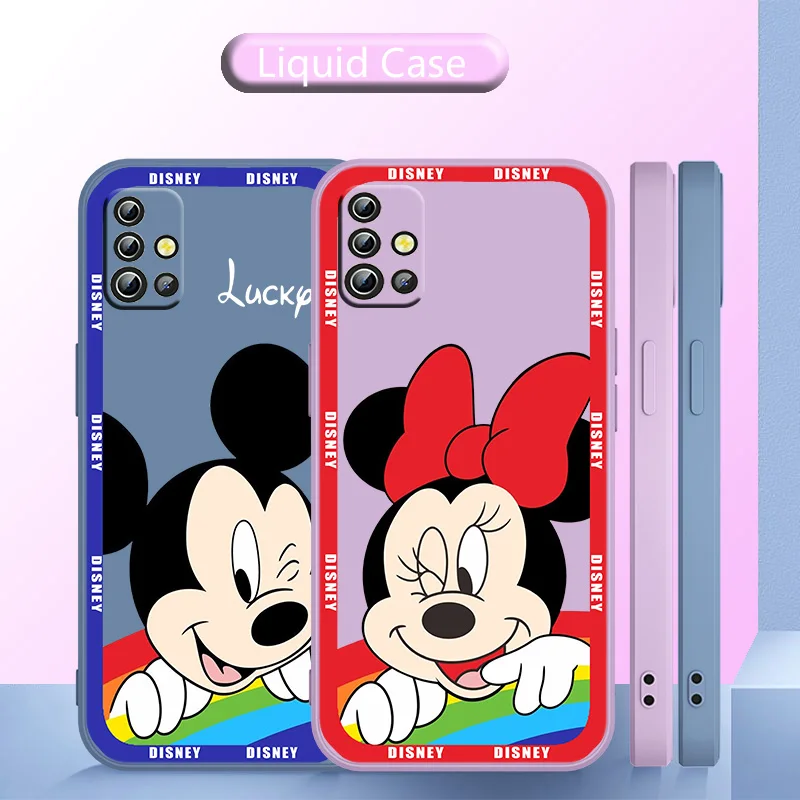 

Mickey and Minnie Phone Case Liquid Rope For Samsung Galaxy S10 S10e S20 S21 S22 Plus Lite Ultra FE 4G 5G Funda Cover Back Soft