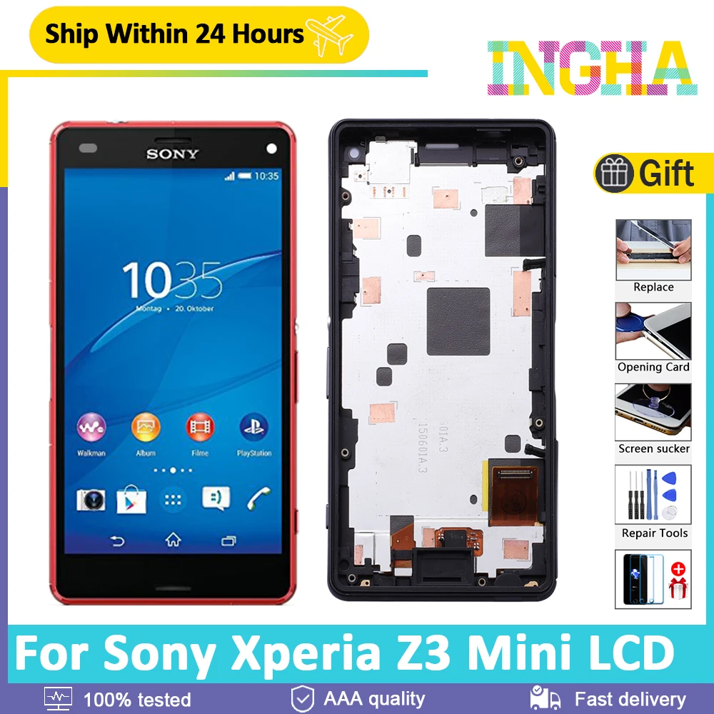 ЖК-дисплей с сенсорным экраном для SONY Xperia Z3 Compact D5803 D5833 4 6 дюймов рамкой