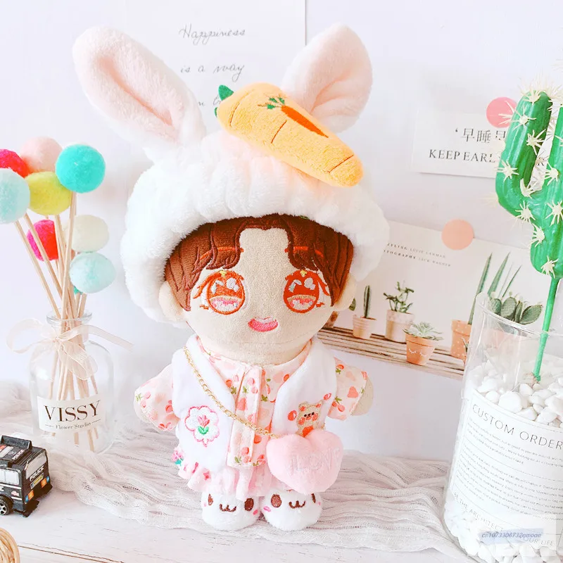 

20cm NEW Replaceable clothes Doll Carrot hat cap Vest pants Headband Satchel Sean Xiao Clothes Children's Christmas toys gifts
