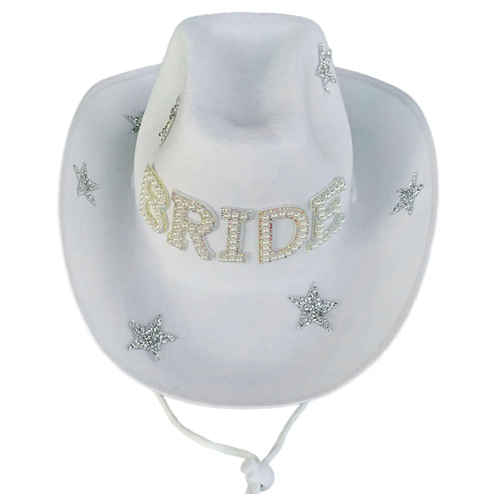 

Белая свадебная шапка Cowgirl стразы, шляпа для костюма, для специальных мероприятий, простые и щедрые украшения на Хэллоуин, аксессуары для ко...