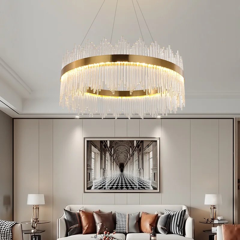 

Chandelier Living Room Luxury Led s Modern Lustre Pendant Chandelier Led Luminarias Round Drop Light Home Decor Supsend Lamp