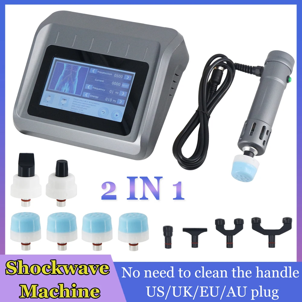 

Portable Home Shock Wave Device and Chiropractic Tool 250MJ Shockwave Therapy Machine for Tennis Elbow Pain Relief ED Treatment