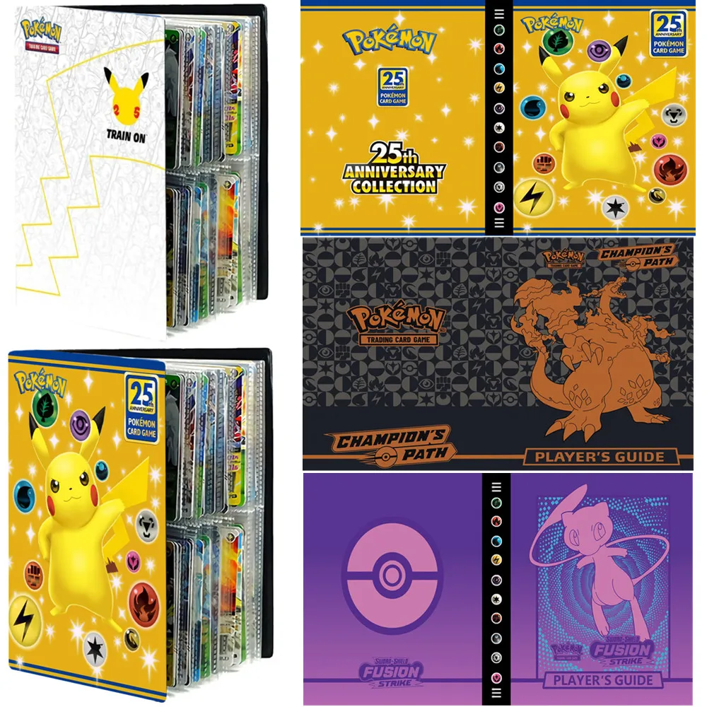 

240Pcs Pokemon 25Th Anniversary Celebration Card Album Book Vmax Game Card Holder Binder Anime Game Card Collection Toys Gift